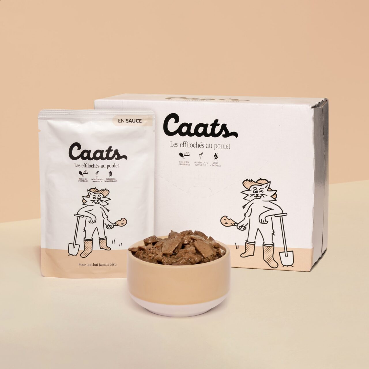 Pâté pour chat au poulet avec morceaux de poulet