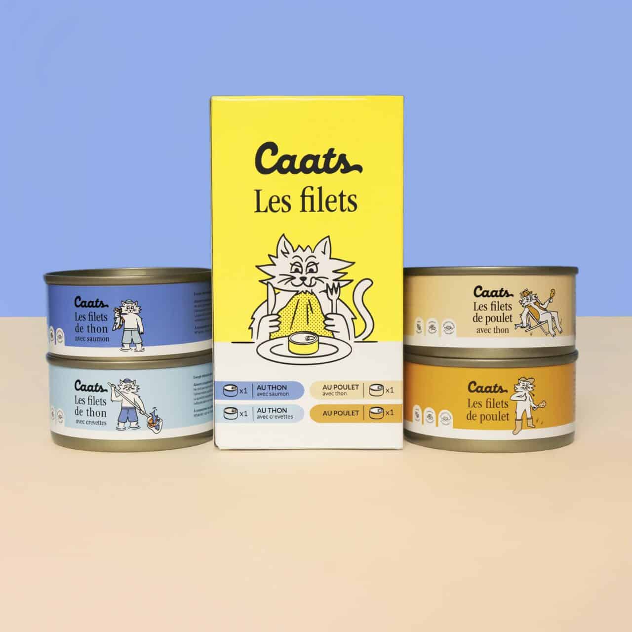 Pâtée pour chat, filets de poulet et thon