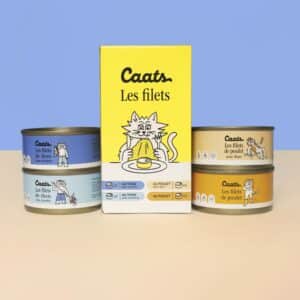 Pâtée pour chat, filets de poulet et thon