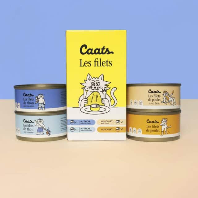 Pâtée pour chat, filets de poulet et thon