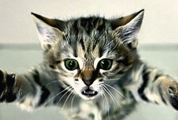 chaton qui retombe sur ses pattes