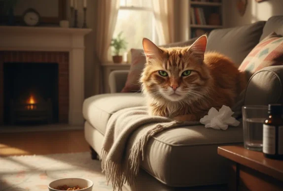 chat malade de la Péritonite Infectieuse Féline