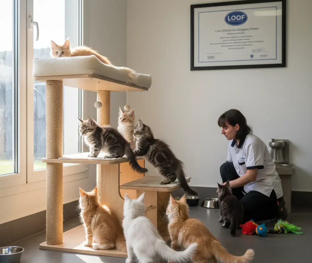 chatons maine coon dans un élevage LOOF