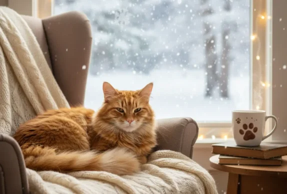 Guide sur l'alimentation du chat en hiver avec des croquettes et pâtées adaptées